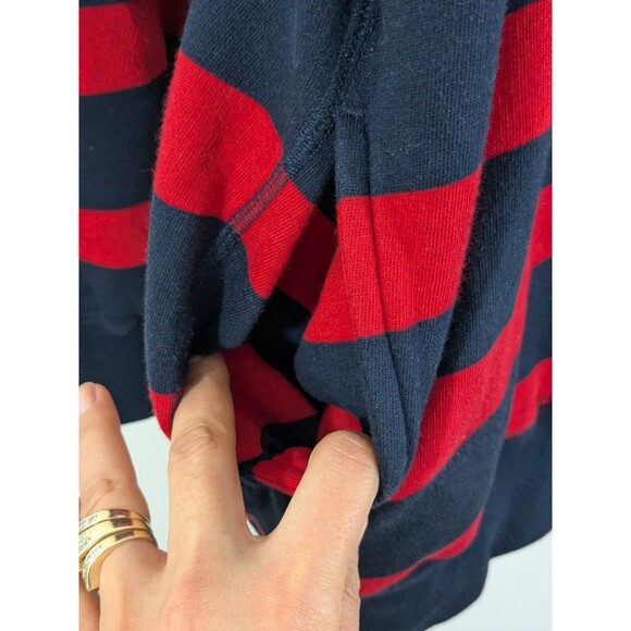 Vintage Polo Ralph Lauren Rugby Striped 1/4 Zip Pullover Sweatshirt XL Oversized - Picture 8 of 11